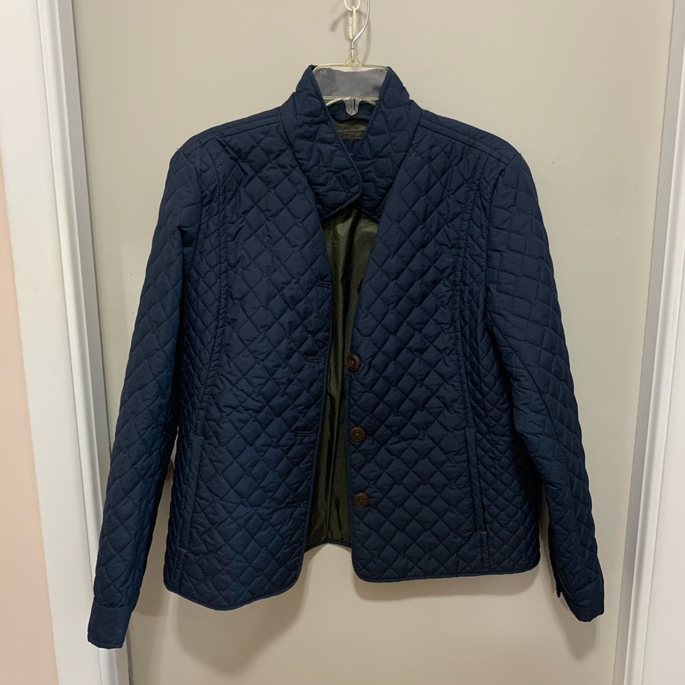 Lands' End Dark Blue Quilted Women's Puffer Jacket